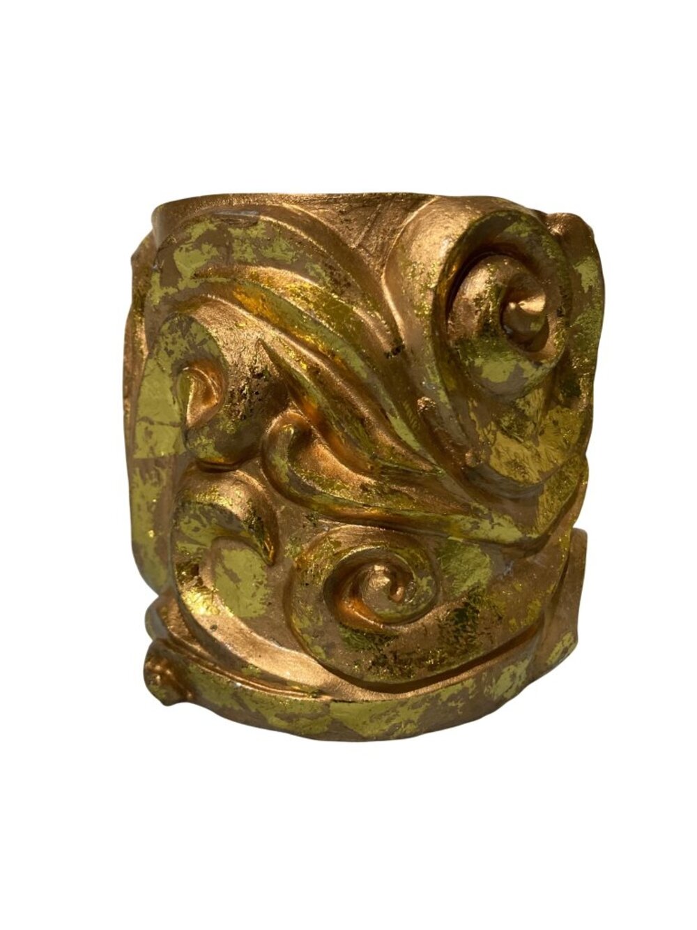 Gold Ornate Acanthus Leaf Candle Holder